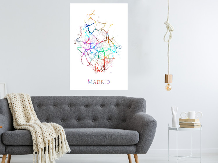 Wall Poster Madrid - colorful map of one of the cities in Spain and English inscription 117906 additionalImage 14