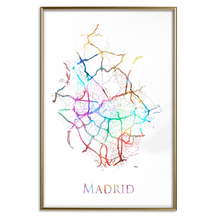 Wall Poster Madrid - colorful map of one of the cities in Spain and English inscription 117906 additionalImage 19