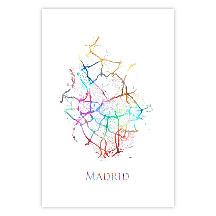 Wall Poster Madrid - colorful map of one of the cities in Spain and English inscription 117906 additionalImage 16