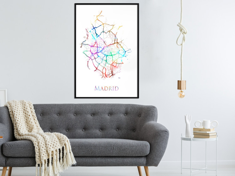 Wall Poster Madrid - colorful map of one of the cities in Spain and English inscription 117906 additionalImage 3