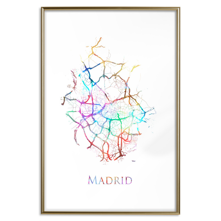 Wall Poster Madrid - colorful map of one of the cities in Spain and English inscription 117906 additionalImage 15