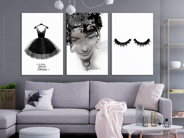 Canvas Art Print Carnival time - a woman in black getting ready to go out and have fun 118206 additionalImage 3