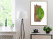 Poster Gravity of Nature - green leaf and wooden piece of plank on a white background 122606 additionalThumb 15