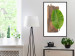 Poster Gravity of Nature - green leaf and wooden piece of plank on a white background 122606 additionalThumb 5