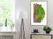 Poster Gravity of Nature - green leaf and wooden piece of plank on a white background 122606 additionalThumb 7