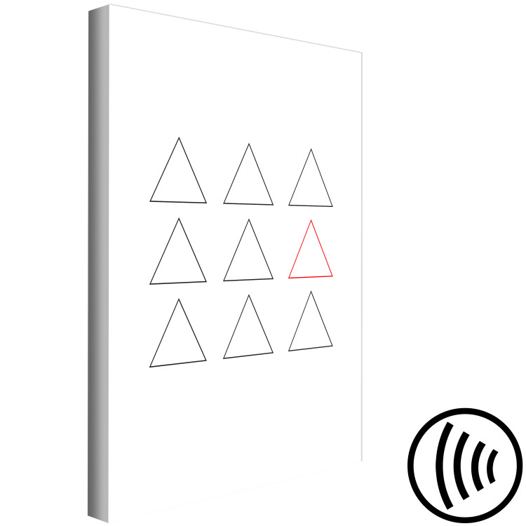 Canvas Another triangle - minimalist graphics in the style of Banksy with geometric figures on a white background 124506 additionalImage 6