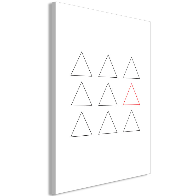 Canvas Another triangle - minimalist graphics in the style of Banksy with geometric figures on a white background 124506 additionalImage 2
