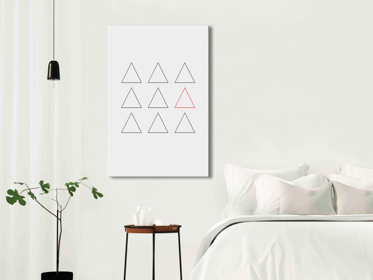 Canvas Another triangle - minimalist graphics in the style of Banksy with geometric figures on a white background 124506 additionalImage 3