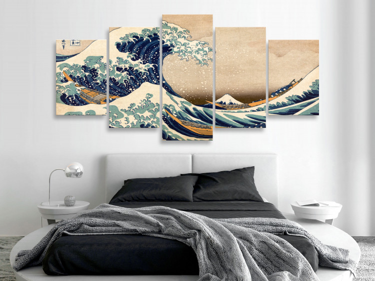 Canvas Art Print The Great Wave off Kanagawa (5 Parts) Wide 125806 additionalImage 3