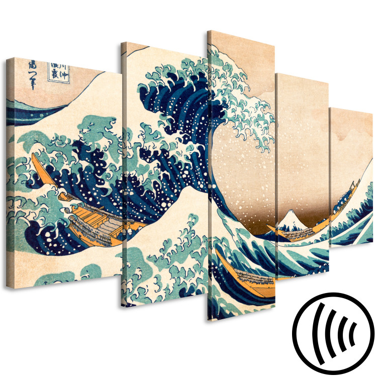 Canvas Art Print The Great Wave off Kanagawa (5 Parts) Wide 125806 additionalImage 6