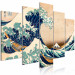 Canvas Art Print The Great Wave off Kanagawa (5 Parts) Wide 125806 additionalThumb 2