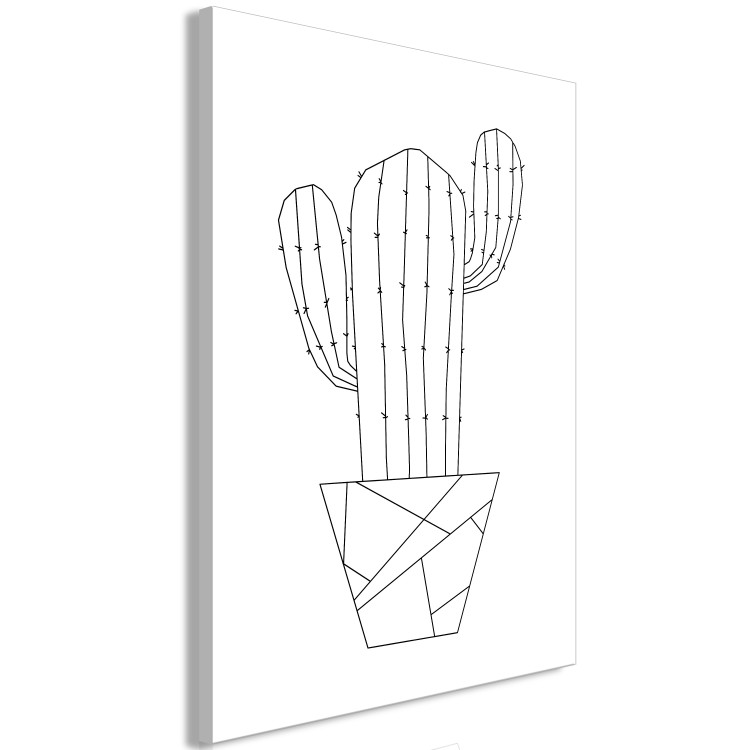 Canvas Print Wild Cactus (1-part) vertical - flower with geometric figures 128006 additionalImage 2