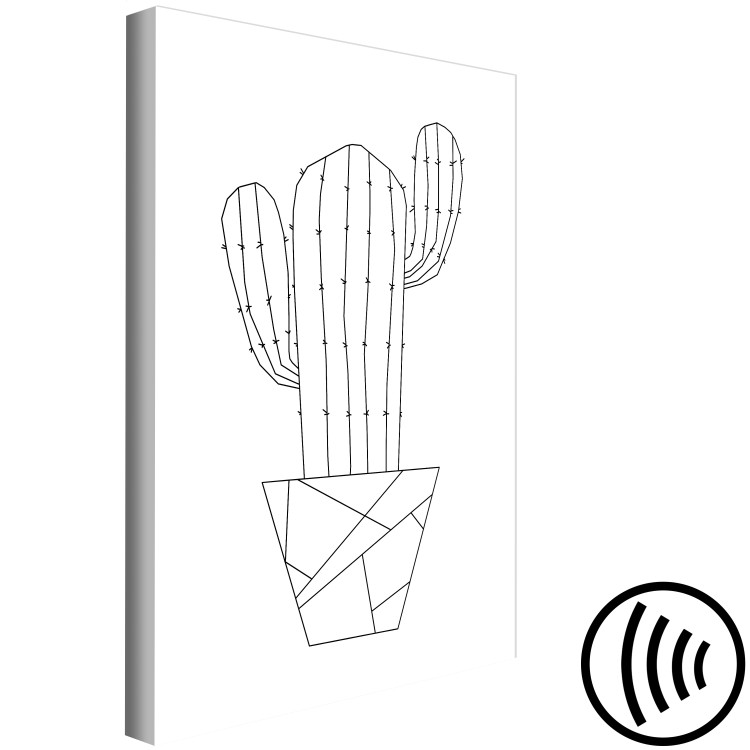 Canvas Print Wild Cactus (1-part) vertical - flower with geometric figures 128006 additionalImage 6