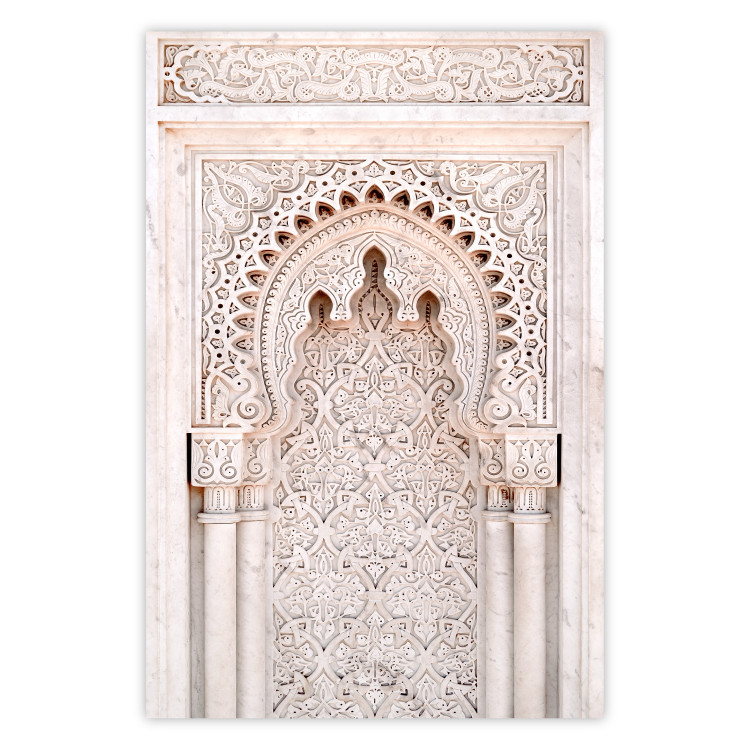 Wall Poster Lacy Radiance - beige architecture of a column adorned with ornaments 129506