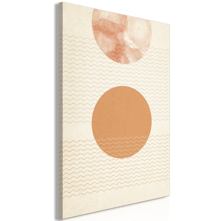 Canvas Art Print Orange sun - abstract geometric patterns, japandi style 131606 additionalImage 2