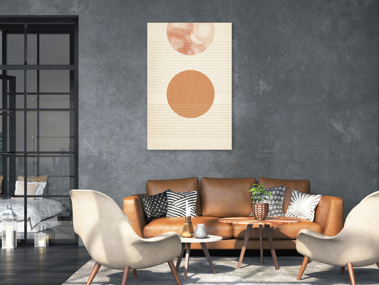 Canvas Art Print Orange sun - abstract geometric patterns, japandi style 131606 additionalImage 3