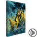 Canvas Golden Waves (1-piece) Vertical - golden abstraction on a blue background 131906 additionalThumb 6