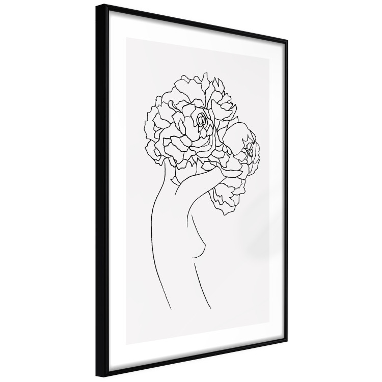 Wall Poster Gardener - abstract line art of a woman with flowers on a white background 132206 additionalImage 8