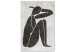 Canvas Pensive woman silhouette - black-white graphic in scandi boho style 134206