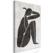 Canvas Pensive woman silhouette - black-white graphic in scandi boho style 134206 additionalThumb 2