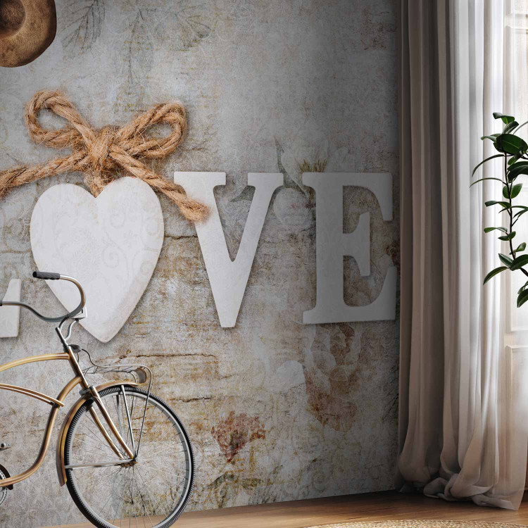 Photo Wallpaper Love - inscription in English on a light background with a delicate flower motif 134406 additionalImage 7