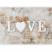 Photo Wallpaper Love - inscription in English on a light background with a delicate flower motif 134406 additionalThumb 1