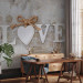 Photo Wallpaper Love - inscription in English on a light background with a delicate flower motif 134406 additionalThumb 4
