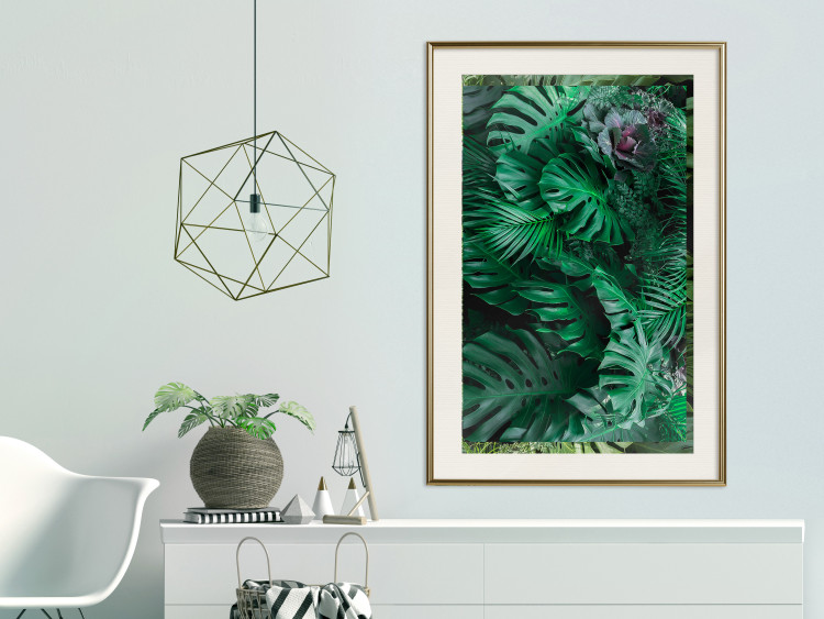 Poster Dense Jungle - plant composition of tropical greenish jungle 134506 additionalImage 22