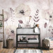 Wall Mural White poppies - floral watercolour style flower motif in grey tones 135406 additionalThumb 8