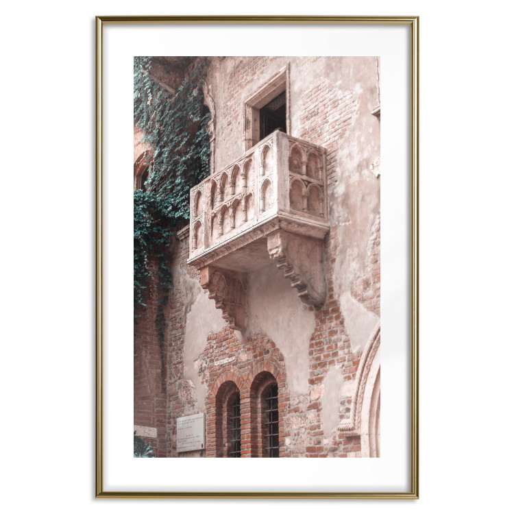Poster Juliet's Balcony - architecture of red bricks against the backdrop of an Italian town 135906 additionalImage 20