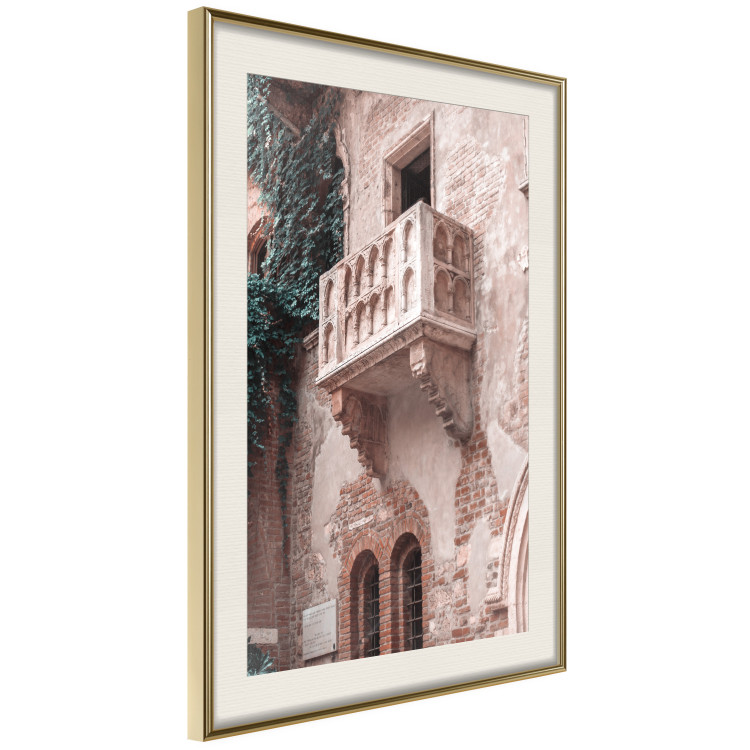 Poster Juliet's Balcony - architecture of red bricks against the backdrop of an Italian town 135906 additionalImage 3