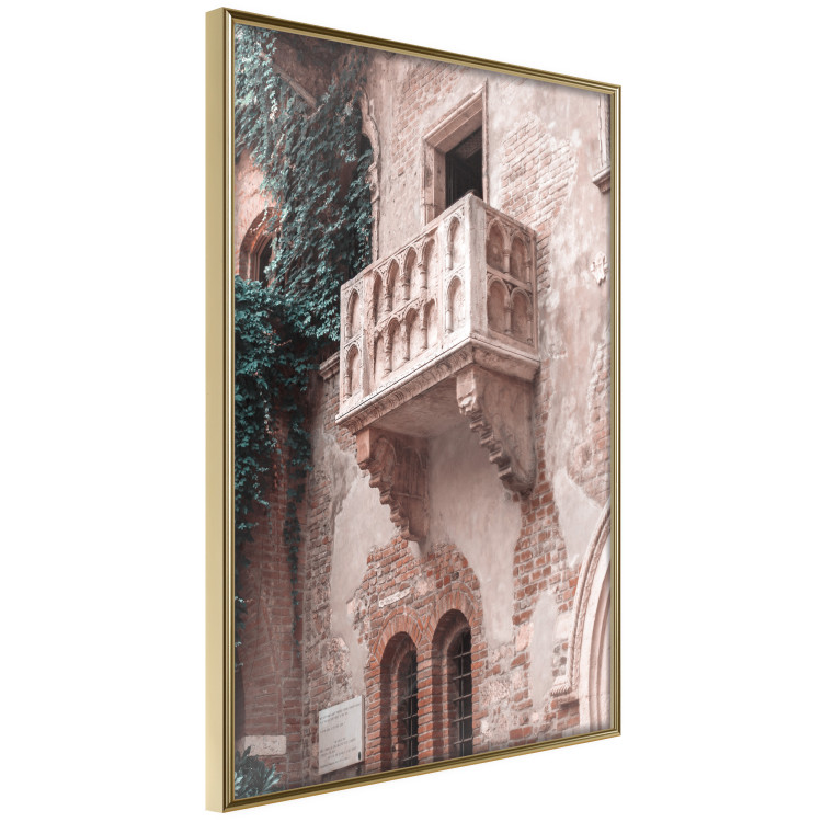 Poster Juliet's Balcony - architecture of red bricks against the backdrop of an Italian town 135906 additionalImage 10