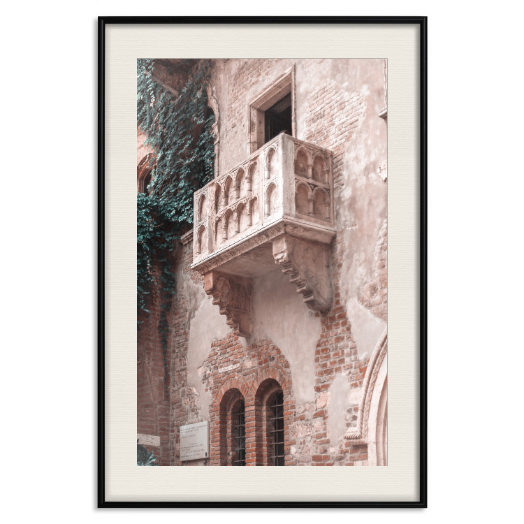 Poster Juliet's Balcony - architecture of red bricks against the backdrop of an Italian town 135906 additionalImage 21