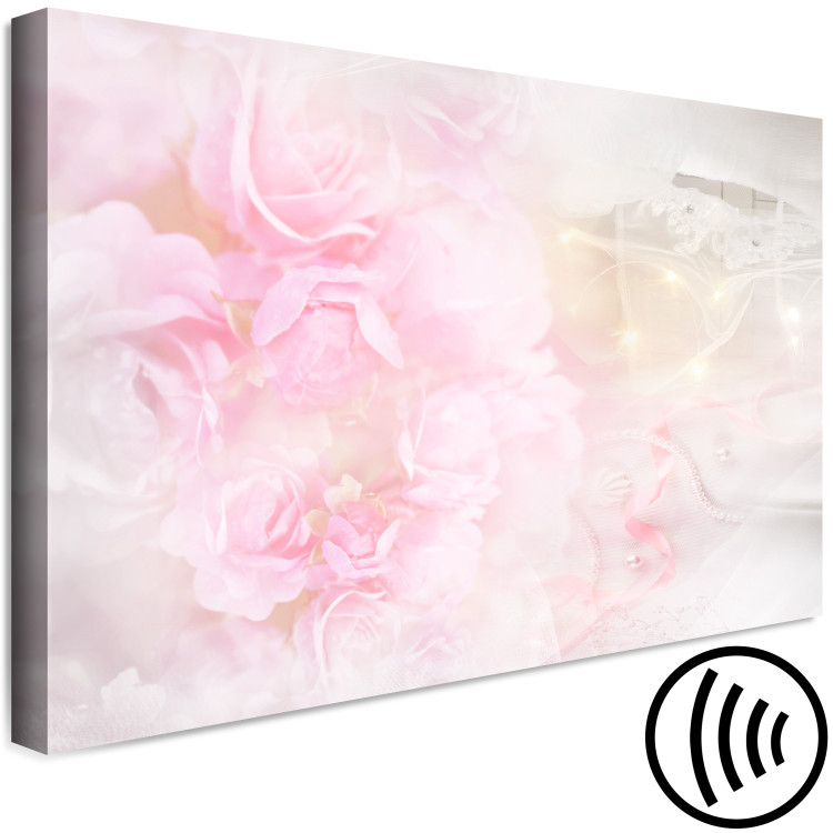 Canvas Print In Pink Tone (1-piece) wide - pink flowers amidst lace 138506 additionalImage 6