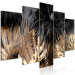 Canvas Art Print In the Golden Jungle (5-piece) Wide - landscape in exotic leaves 143506 additionalThumb 2