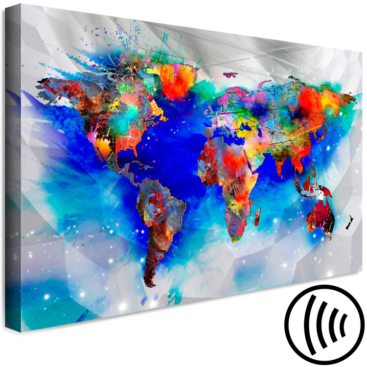 Canvas Print World of Colors (1-piece) Wide - colorful world map and abstraction 143706 additionalImage 6