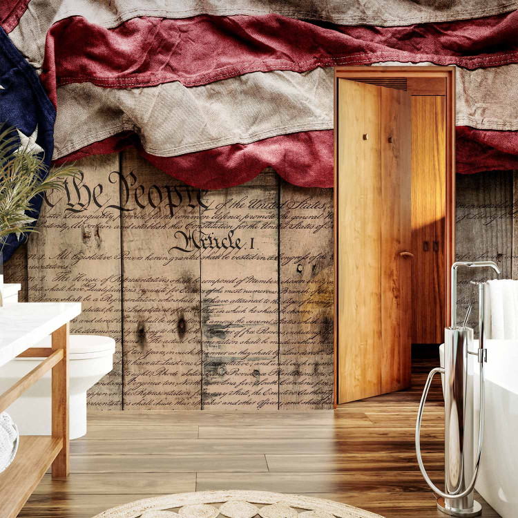 Photo Wallpaper American Glory - USA Flag on Wooden Boards 145206 additionalImage 8