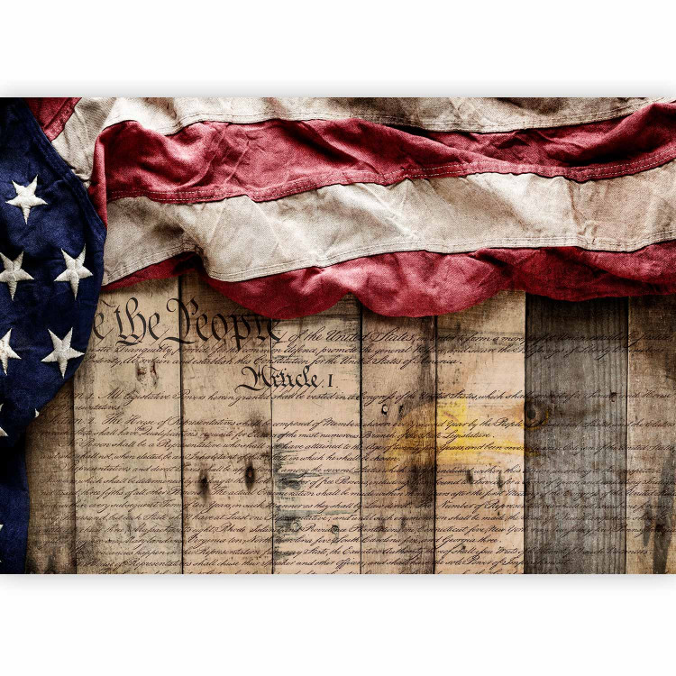 Photo Wallpaper American Glory - USA Flag on Wooden Boards 145206 additionalImage 1