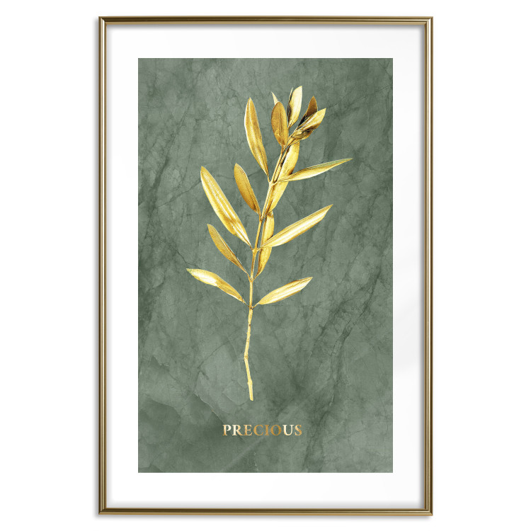 Poster Original Plant - Fragment of an Olive Tree on a Marble Background 148906 additionalImage 19