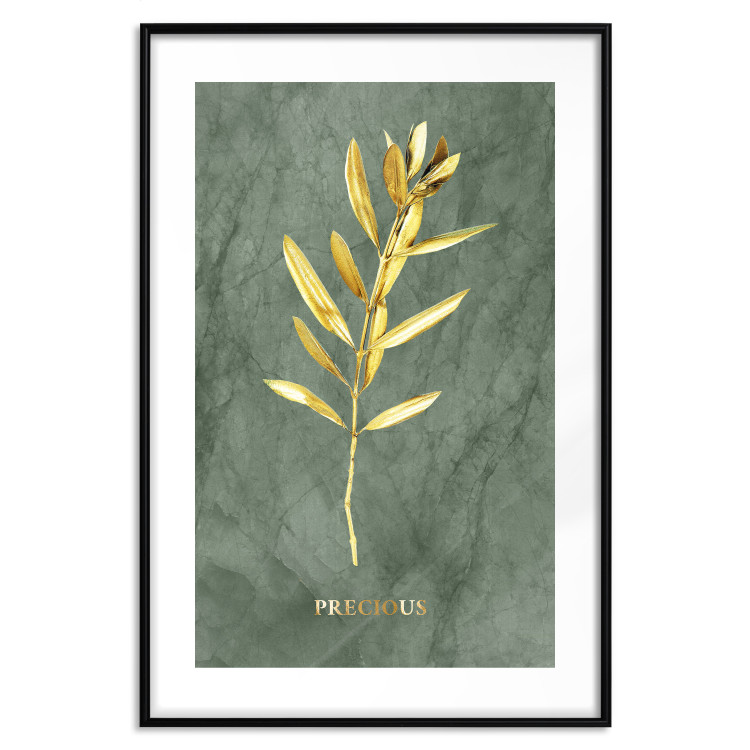 Poster Original Plant - Fragment of an Olive Tree on a Marble Background 148906 additionalImage 20