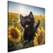 Canvas AI Cat - Black Animal Dancing in a Field of Sunflowers in a Sunny Glow - Square 150106 additionalThumb 2