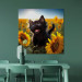 Canvas AI Cat - Black Animal Dancing in a Field of Sunflowers in a Sunny Glow - Square 150106 additionalThumb 3