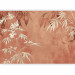 Wall Mural Leaves on the Wall - Composition With Plants on a Background in Terracotta Color 160006 additionalThumb 1