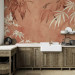Wall Mural Leaves on the Wall - Composition With Plants on a Background in Terracotta Color 160006 additionalThumb 6