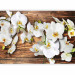 Photo Wallpaper Forest Orchid - Natural White Flowers on a Background of Old Dark Wood 60306 additionalThumb 5