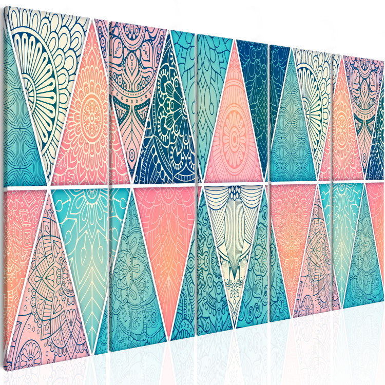 Canvas Oriental Triangles (5 Parts) Narrow 108016 additionalImage 2