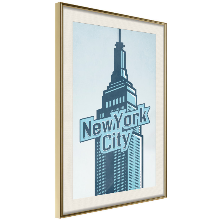 Poster New York - architecture and English text in blue aesthetics 114316 additionalImage 2
