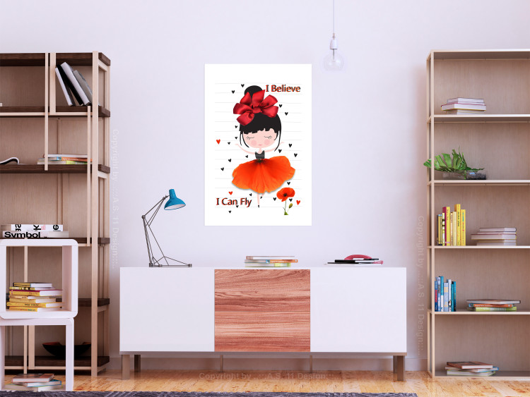 Poster I believe I can fly - girl in a poppy dress and English text 114416 additionalImage 2