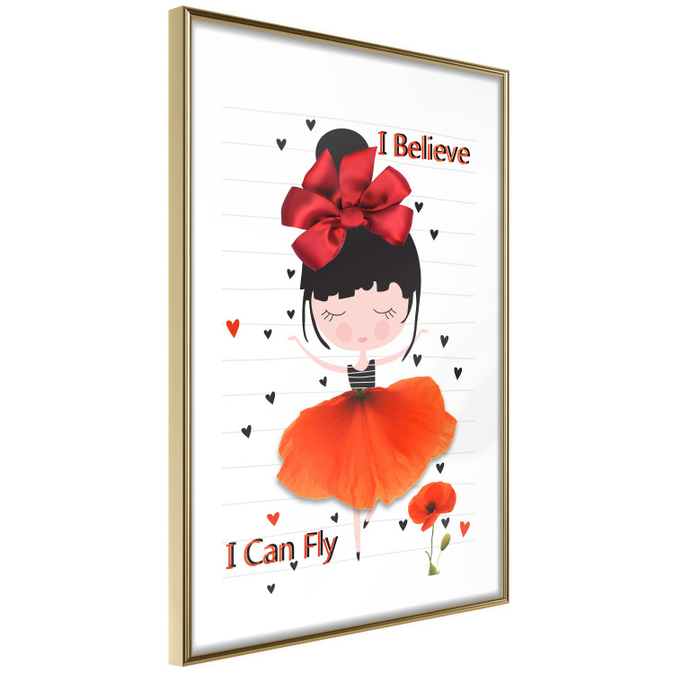 Poster I believe I can fly - girl in a poppy dress and English text 114416 additionalImage 6