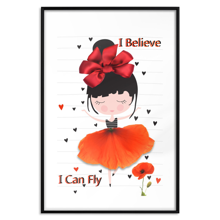 Poster I believe I can fly - girl in a poppy dress and English text 114416 additionalImage 16